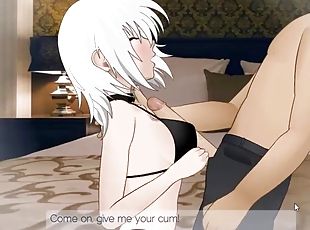 Sex with a white-haired beauty Clothed Sex Ver.