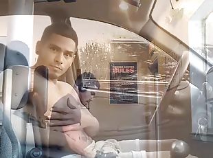 Amateur Damian Jerks Off In Car