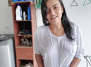 amateur, latino, novia, húmedo
