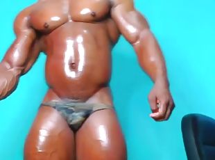 masturbation, ébène, black, webcam, bout-a-bout, solo, musclé