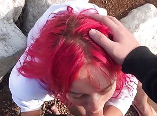 Blowjob in public on the beach, friends wife cheating