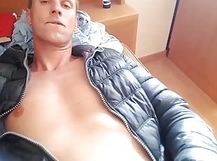 masturbación, gay, webcam, musculada