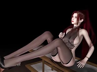 orta-yaşlı-seksi-kadın, kızıl-saçlı, pornografik-içerikli-anime