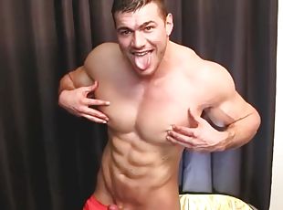 masturbación, gay, paja, webcam, a-solas, musculada