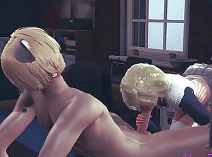 Yaoi Femboy Osuke - blonde femboy riding a dick