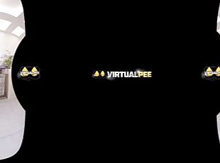Virtualpee - Kinky redhead soaks her clothes in piss