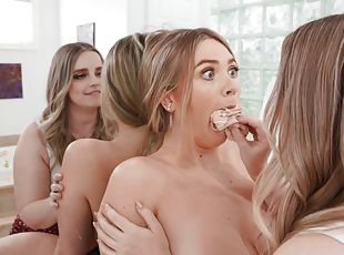 Appetizing babes Codi Vore and Angie Faith lesbian porn