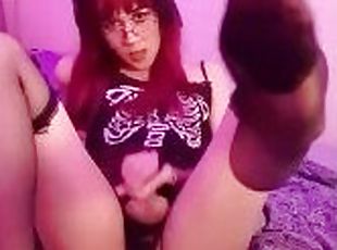 masturbation, amateur, ados, pieds, secousses, mignonne, solo, goth