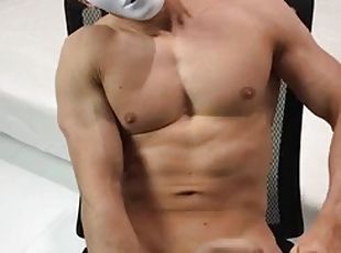 gay, solo, musclé, masque