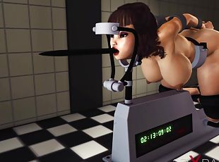 schwarz, 3d, brunette