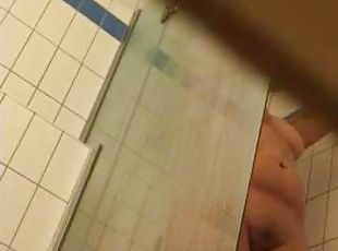 bañando, coño-pussy, esposa, amateur, cámara, voyeur, regordeta-chubby, ducha, a-solas