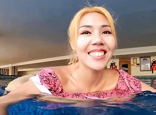 asiatic, amatori, milf, cuplu, pov, tailandeza, iubita, piscina