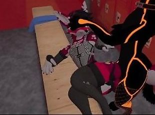 Femboy furries fuck in the locker room