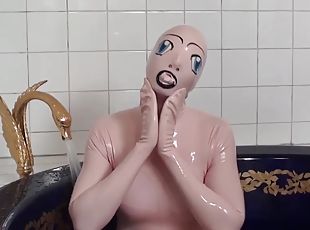 fürdőkádban, fétis, latex, jacuzzi, nedves-punci