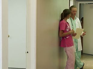 groß-titten, krankenschwester, muschi, blasen, beule-schuss, schwer, durchdringend, rasiert, tracht