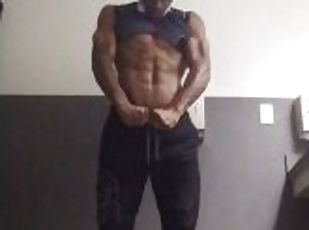 amateur, black, solo, musclé, séance-dentraînement