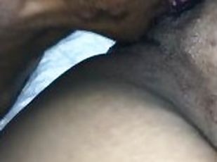 fitta-pussy, amatör, mörkhyad, creampie