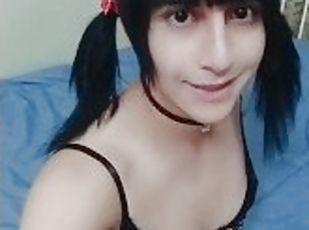 masturbação, transsexual, amador, adolescente, latina, pequeno, sozinho, tetas-pequenas