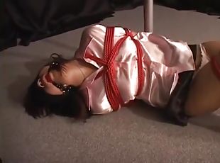 asiatisk, legetøj, japans, bdsm, undertøj, fetish, solo, bondage, brunette