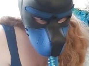 Sucking Off My Dildo in My Pup Hood