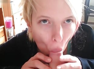 Hot Blonde Girlfriend Sucking Cock Like a Lolipop