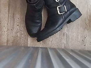 Cum on biker boots