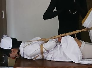 asiatisk, sykepleier, japansk, bdsm, bondage