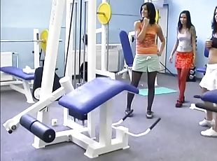 orgasme, hardcore, sexe-de-groupe, salle-de-gym, réalité