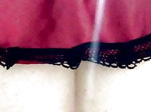 transsexuelle, anal, jouet, ejaculation-interne, lingerie, solo, petits-seins