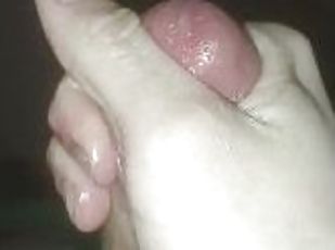 White cock precum drip and cum shot