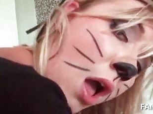 chatte-pussy, amateur, énorme-bite, hardcore, maison, couple, blonde