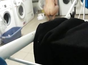 Nude girl gets caught on a hidden cam in the laundry