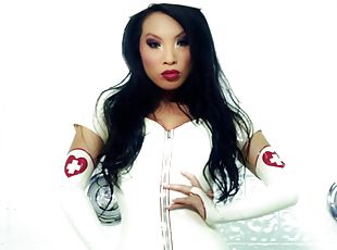 A steaming hot Asian sex doll Asa Akira is a naughty nurse