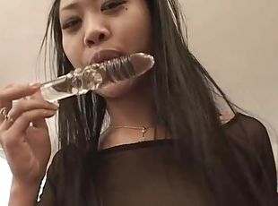 asiático, babes, brinquedo, pov