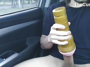 Fucking My Fleshligh in Public Street - Car Masturbation