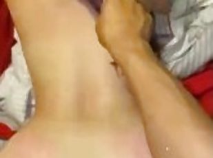 cul, amateur, ejaculation-sur-le-corps, ados, couple, point-de-vue, ejaculation, bite