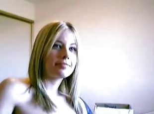 amateur, maison, décapage, sale, blonde, webcam, solo