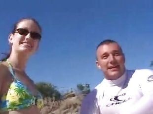 gafas, al-aire-libre, coño-pussy, amateur, hardcore, pareja, bikini, afeitada, realidad, puta-whore