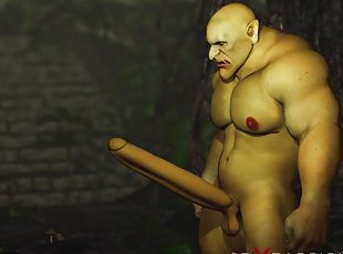 Orge fucks hard a hot female goblin outdoor