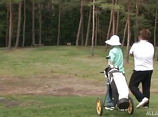 asiatique, amateur, mature, japonais, golf