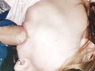 store-pupper, offentlig, amatør, blowjob, cumshot, stor-pikk, par, facial, cum, naturlig