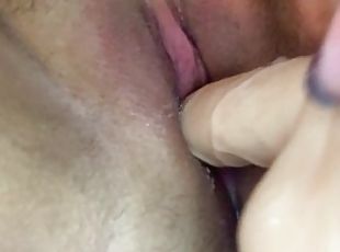 Moaning fucking myself with dildo