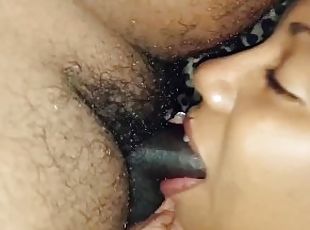 amateur, mamada, chorro-de-corrida, negra-ebony, polla-enorme, garganta-profunda, pareja, primera-persona, corrida, polla