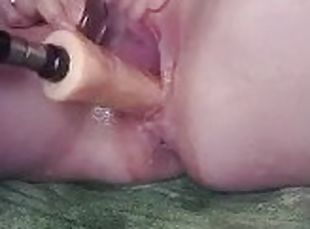 masturbation, orgasme, chatte-pussy, giclée, amateur, jouet, double, machines, solo, pénétrante