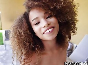 Curly Haired Natural Ebony Banged Pov