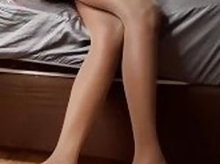 amateur, babes, ébène, pieds, bas, fétiche, solo