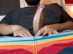 Showing how long it is cumming