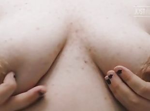 tetas-grandes, masturbación, pezones, público, amateur, babes, a-solas, tatuaje