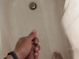 baignade, masturbation, amateur, énorme-bite, point-de-vue, douche, solo, bite