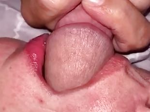 Mouth cum shot